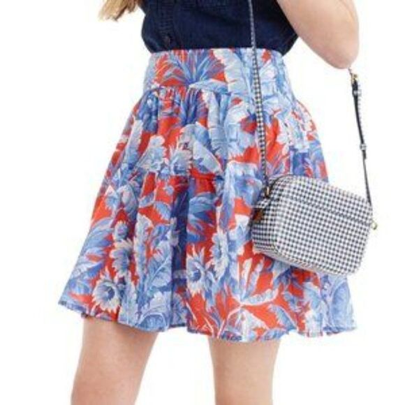 𝅺J Crew Tiered Mini Skirt Ratti Rio Floral 8 NEW - Picture 7 of 8